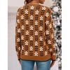 image:imageZESICA Womens Long Sleeve Crewneck Printed Knitted SweatersCaramel