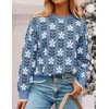 image:imageZESICA Womens Long Sleeve Crewneck Printed Knitted SweatersDusty Blue
