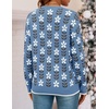 image:imageZESICA Womens Long Sleeve Crewneck Printed Knitted SweatersDusty Blue