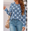 image:imageZESICA Womens Long Sleeve Crewneck Printed Knitted SweatersDusty Blue