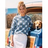 image:imageZESICA Womens Long Sleeve Crewneck Printed Knitted SweatersDusty Blue