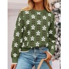 image:imageZESICA Womens Long Sleeve Crewneck Printed Knitted SweatersDusty Green