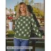 image:imageZESICA Womens Long Sleeve Crewneck Printed Knitted SweatersDusty Green