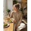image:imageZESICA Womens Long Sleeve Crewneck Printed Knitted SweatersKhaki