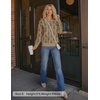 image:imageZESICA Womens Long Sleeve Crewneck Printed Knitted SweatersKhaki