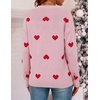 image:imageZESICA Womens Long Sleeve Crewneck Printed Knitted SweatersLightpink