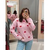image:imageZESICA Womens Long Sleeve Crewneck Printed Knitted SweatersLightpink