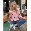 image:imageZESICA Womens Long Sleeve Crewneck Printed Knitted SweatersLightpink