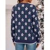 image:imageZESICA Womens Long Sleeve Crewneck Printed Knitted SweatersNavy