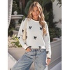image:imageZESICA Womens Long Sleeve Crewneck Printed Knitted SweatersOats