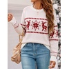image:imageZESICA Womens Long Sleeve Crewneck Printed Knitted SweatersOffwhite