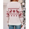 image:imageZESICA Womens Long Sleeve Crewneck Printed Knitted SweatersOffwhite