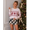 image:imageZESICA Womens Long Sleeve Crewneck Printed Knitted SweatersOffwhite