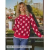 image:imageZESICA Womens Long Sleeve Crewneck Printed Knitted SweatersRed