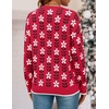 image:imageZESICA Womens Long Sleeve Crewneck Printed Knitted SweatersRed