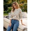 image:imageZESICA Womens Long Sleeve Crewneck Printed Knitted SweatersWhite