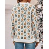 image:imageZESICA Womens Long Sleeve Crewneck Printed Knitted SweatersWhite