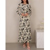 image:imageZESICA Womens Long Sleeve Floral Fall Bodycon Ruched Mesh Maxi Formal DressFloral Apricot