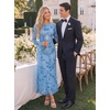 image:imageZESICA Womens Long Sleeve Floral Fall Bodycon Ruched Mesh Maxi Formal DressLight Blue