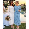 image:imageZESICA Womens Long Sleeve Floral Fall Bodycon Ruched Mesh Maxi Formal DressLight Blue
