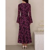 image:imageZESICA Womens Long Sleeve Floral Fall Bodycon Ruched Mesh Maxi Formal DressMauve