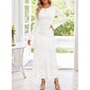 image:imageZESICA Womens Long Sleeve Floral Fall Bodycon Ruched Mesh Maxi Formal DressWhite