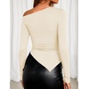 image:imageZESICA Womens Off The Shoulder Asymmetrical Going Out TopsApricot