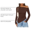 image:imageZESICA Womens Off The Shoulder Asymmetrical Going Out TopsCoffee