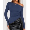 image:imageZESICA Womens Off The Shoulder Asymmetrical Going Out TopsNavy