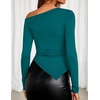 image:imageZESICA Womens Off The Shoulder Asymmetrical Going Out TopsTeal