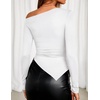 image:imageZESICA Womens Off The Shoulder Asymmetrical Going Out TopsWhite