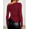 image:imageZESICA Womens Off The Shoulder Asymmetrical Going Out TopsWine
