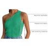 image:imageZESICA Womens One Shoulder Tank Summer Sleeveless T Shirt Ribbed Knit Slim Fit Sexy Casual Basic Tee TopsGreen