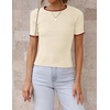 image:imageZESICA Womens Short Sleeve Sweater Tops 2026 Summer Crewneck Basic T ShirtApricot