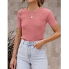 image:imageZESICA Womens Short Sleeve Sweater Tops 2026 Summer Crewneck Basic T ShirtDustypink