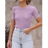 image:imageZESICA Womens Short Sleeve Sweater Tops 2026 Summer Crewneck Basic T ShirtPurple
