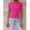 image:imageZESICA Womens Short Sleeve Sweater Tops 2026 Summer Crewneck Basic T ShirtRose