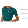 image:imageZESICA Womens Short Sleeve Sweater Tops 2026 Summer Crewneck Basic T ShirtTeal