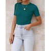image:imageZESICA Womens Short Sleeve Sweater Tops 2026 Summer Crewneck Basic T ShirtTeal