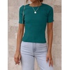 image:imageZESICA Womens Short Sleeve Sweater Tops 2026 Summer Crewneck Basic T ShirtTeal