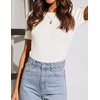 image:imageZESICA Womens Short Sleeve Sweater Tops 2026 Summer Crewneck Basic T ShirtWhite