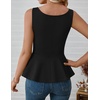 image:imageZESICA Womens Sleeveless Business Casual Peplum Tank TopsBlack