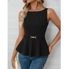 image:imageZESICA Womens Sleeveless Business Casual Peplum Tank TopsBlack