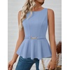 image:imageZESICA Womens Sleeveless Business Casual Peplum Tank TopsBlue