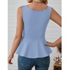 image:imageZESICA Womens Sleeveless Business Casual Peplum Tank TopsBlue