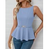 image:imageZESICA Womens Sleeveless Business Casual Peplum Tank TopsBlue