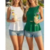 image:imageZESICA Womens Sleeveless Business Casual Peplum Tank TopsGreen