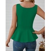 image:imageZESICA Womens Sleeveless Business Casual Peplum Tank TopsGreen
