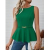image:imageZESICA Womens Sleeveless Business Casual Peplum Tank TopsGreen