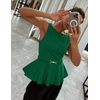image:imageZESICA Womens Sleeveless Business Casual Peplum Tank TopsGreen